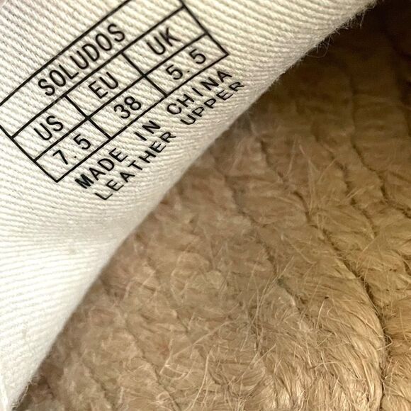 SOLUDOS Glitter Leather Slip-On Smoking Slippers Platform Espadrilles 7.5 - Picture 11 of 11